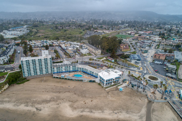 圣克鲁斯的城市。加州。模糊的背景图片下载