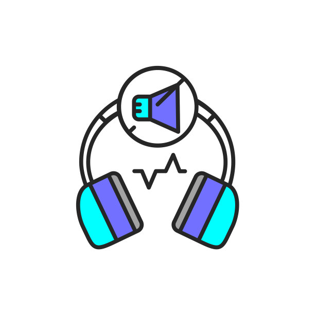 降噪耳机颜色线图标图片下载