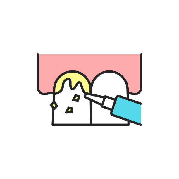 专业牙齿清洁色线图标图片下载