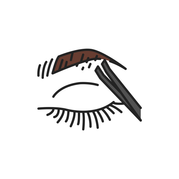 拔除眉毛颜色线图标象形图图片下载