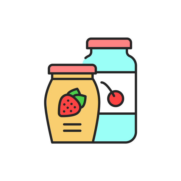 果酱颜色线图标孤立元素图片下载