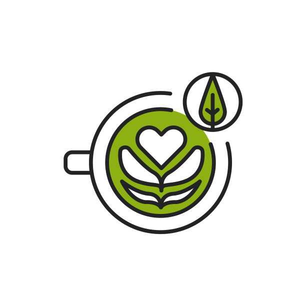 抹茶拿铁颜色线条图标象形图的网页图片下载