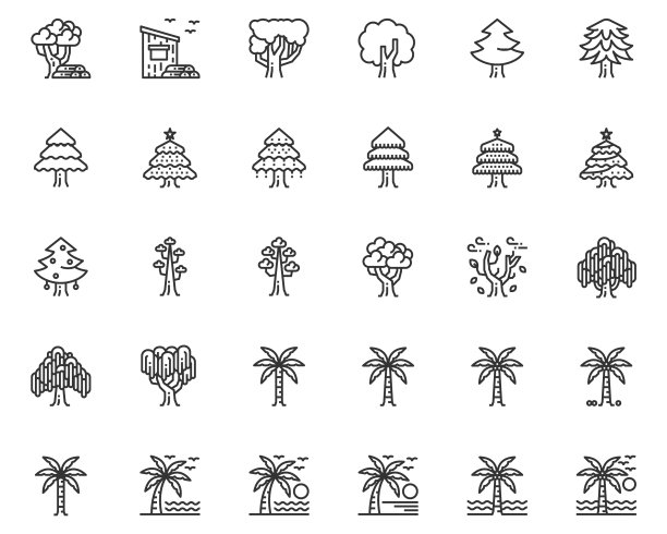 简单设置树线图标生态自然木材图片下载