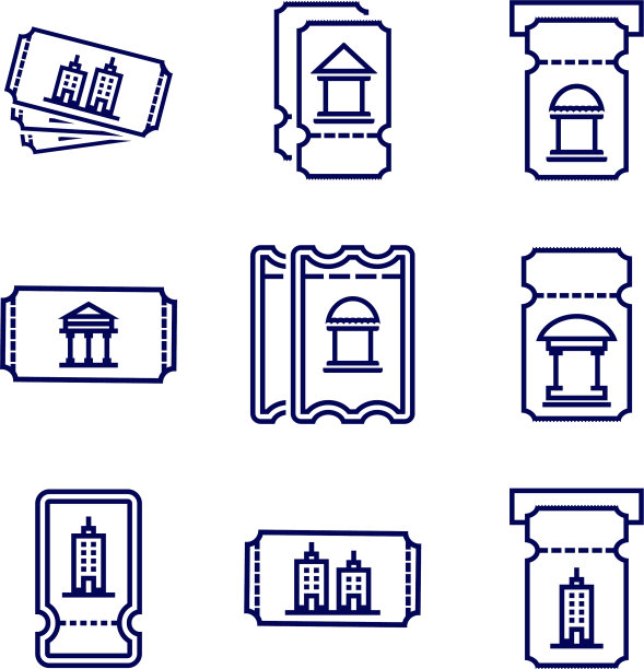 设置票务图标设计标志模板图片下载