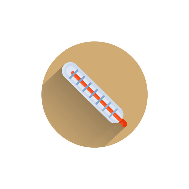 医用体温计的彩色平面图标图片下载
