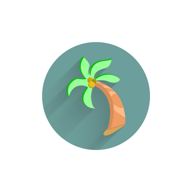 手掌彩色扁平图标与阴影手掌扁平图标图片下载