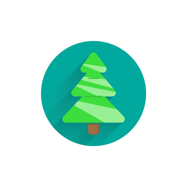 杉树图标云杉彩色平面图标图片下载