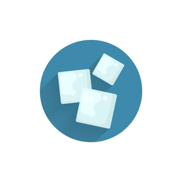 冰块彩色扁平图标与长阴影冰图片下载