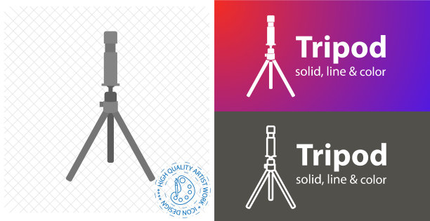 相机三脚架平面图标线图标图片下载