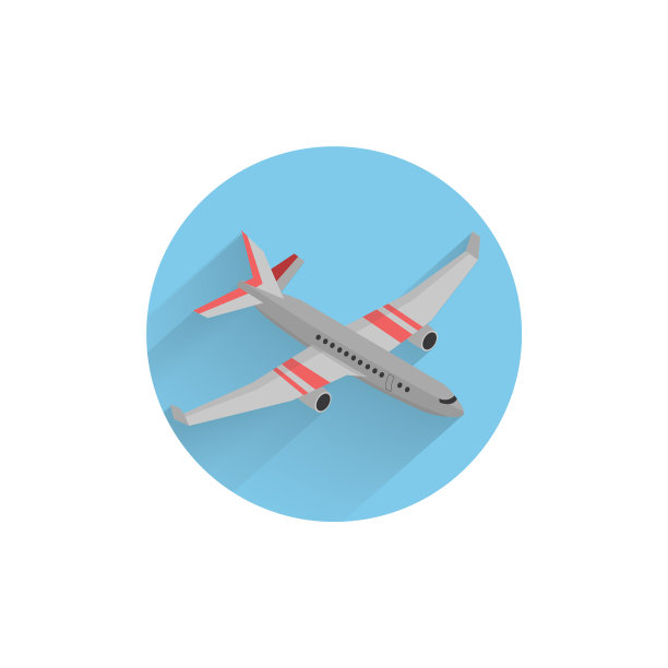 平面彩色平面图标与长阴影平面图片下载