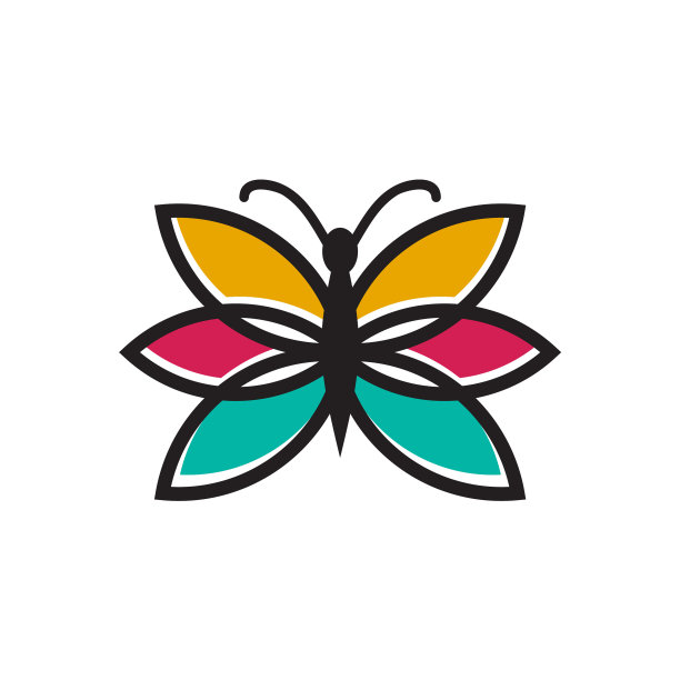 蝴蝶动物标志设计模板图片下载