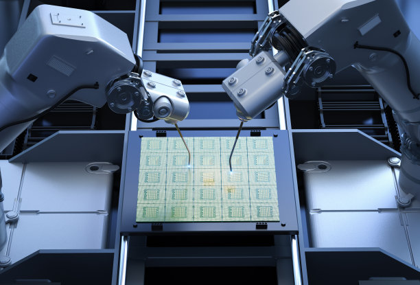 带有芯片组的机械臂图片下载