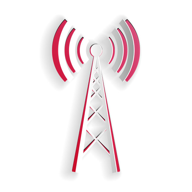 剪纸天线图标隔离在白色图片下载