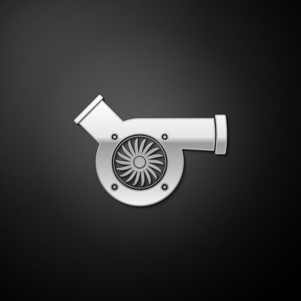 银色汽车涡轮增压器图标隔离图片下载