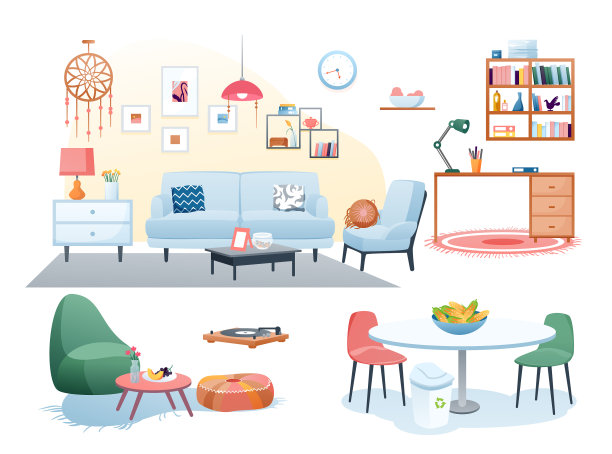 家居室内的家具装饰图片下载