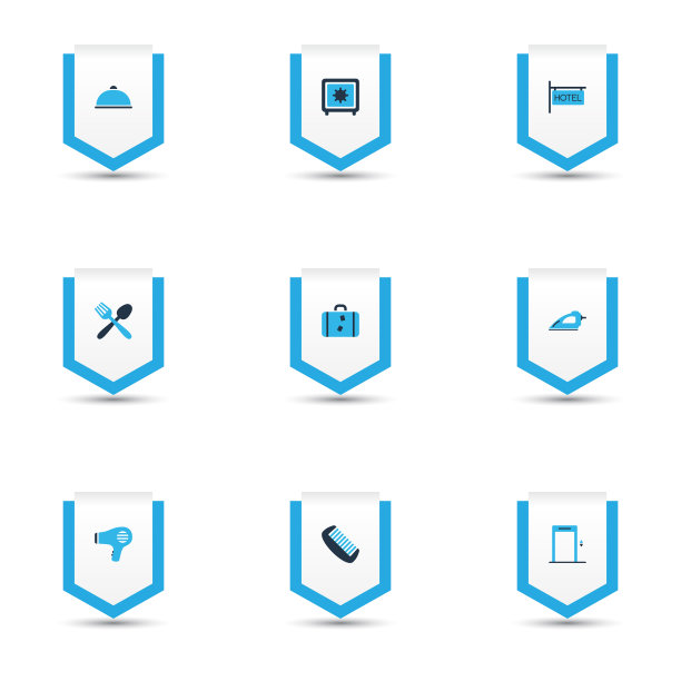 酒店图标彩色设置与案例酒店标志图片下载