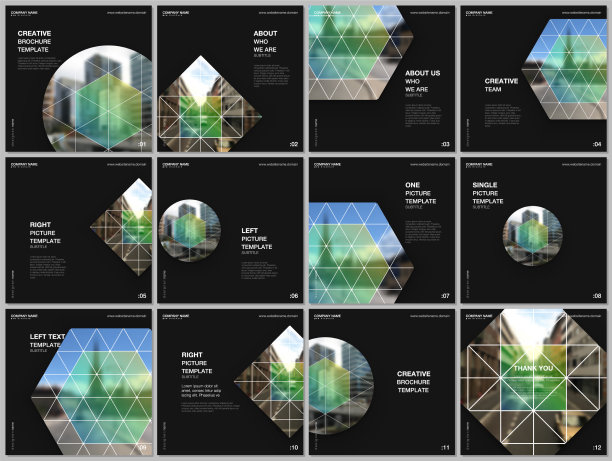 小册子版式方形封面设计图片下载