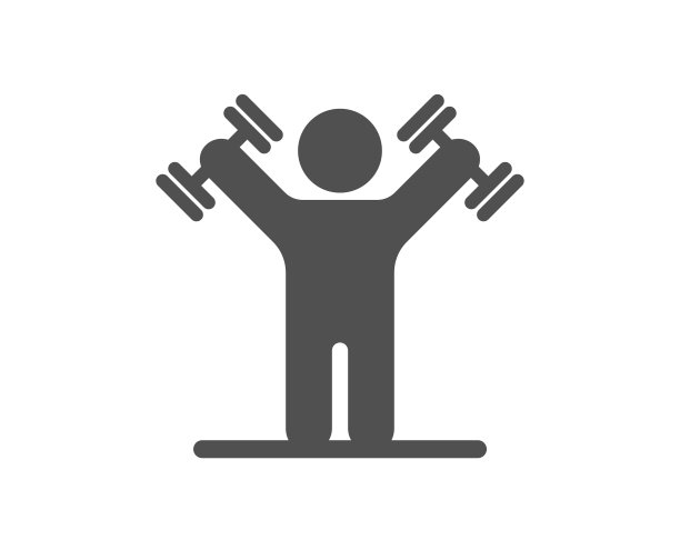 人与哑铃图标健身设备标志图片下载