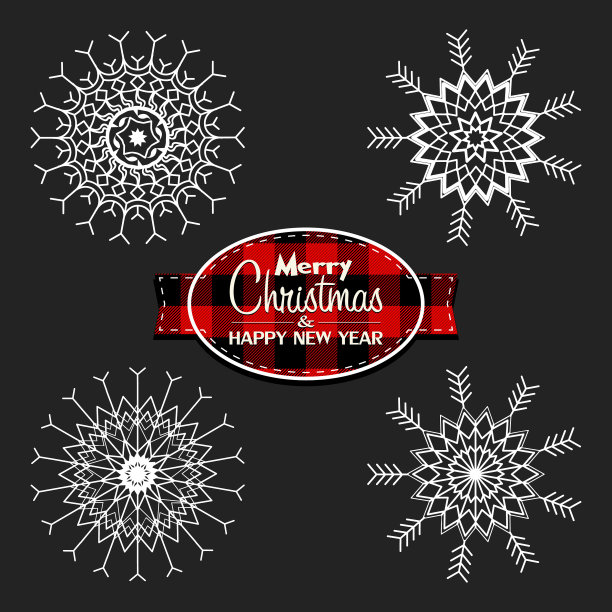 设置雪花设置在孤立的背景图片下载