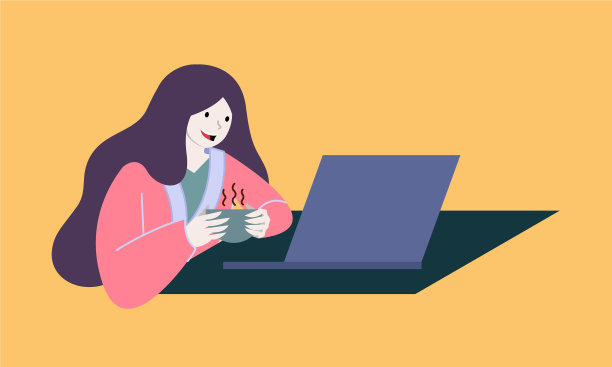 女孩远程工作图片下载