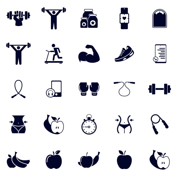设定健身器材图标概念创意图片下载