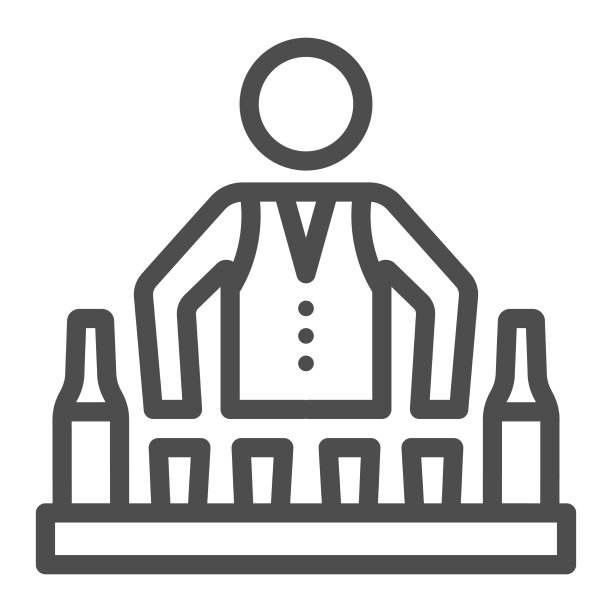 调酒师在酒吧排队图标调酒师日概念图片下载