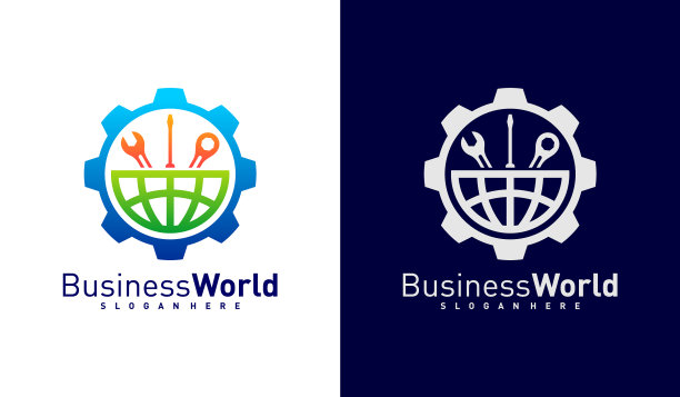 机械世界标志模板创意世界标志图片下载