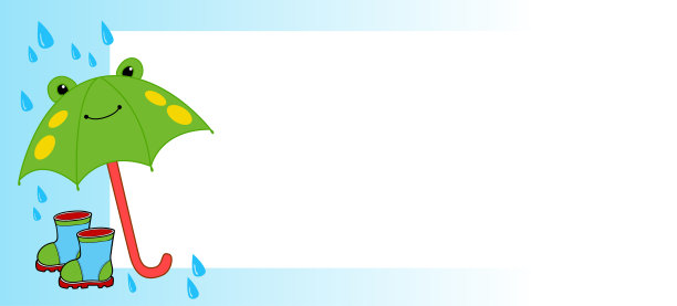 春雨。框架与伞和靴子的形象。图片下载