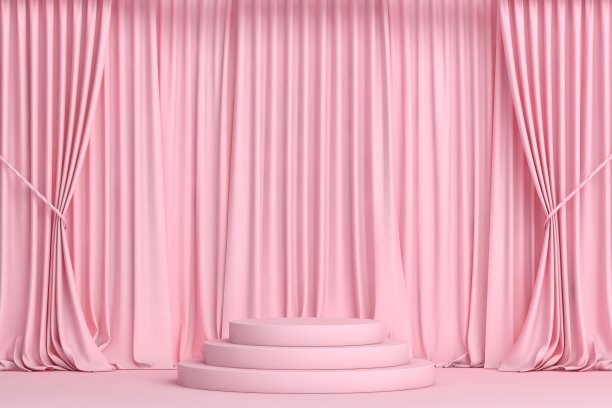 3D空产品架，讲台在帘前图片下载