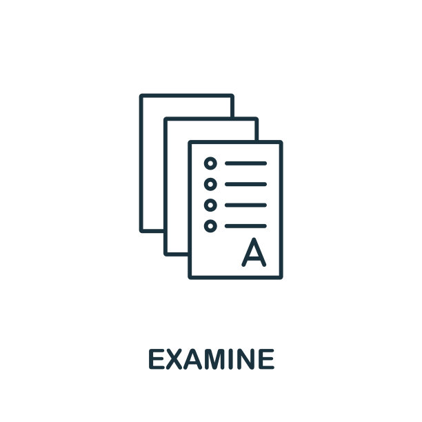 检查来自审计的图标线条样式元素图片下载