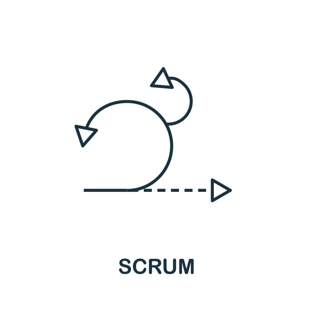 Scrum图标线条风格元素来自敏捷图片下载