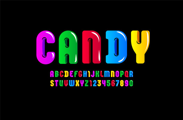 光滑的字体时尚的字母在卡通风格10eps图片下载