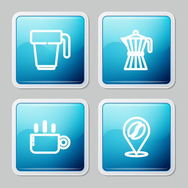 套线咖啡杯和moca壶与位置图片下载