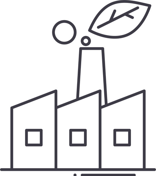 绿色工厂图标线性隔离图片下载