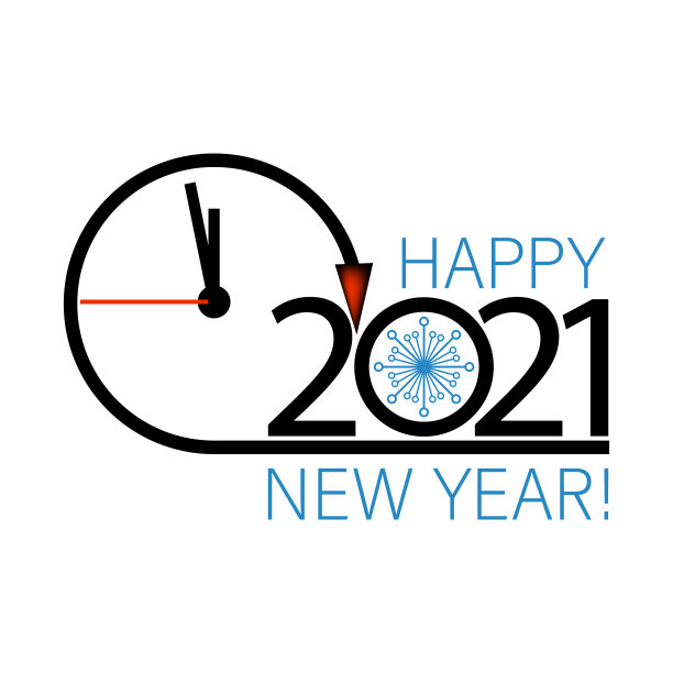时钟时间2021年新年钟面图标图片下载