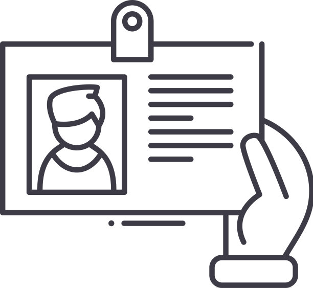 Id员工卡图标线性隔离图片下载