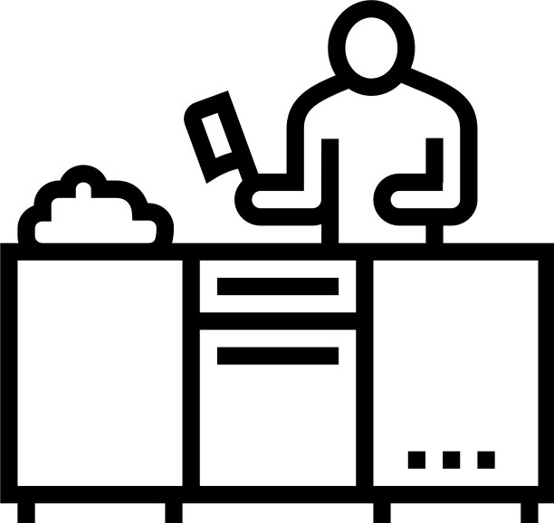 厨师烹饪肉类线图标图片下载