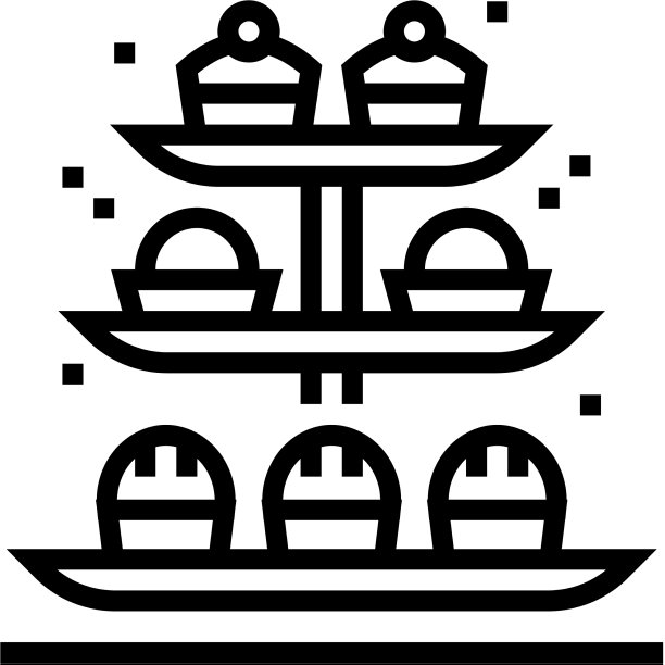 托盘上的甜点线图标图片下载