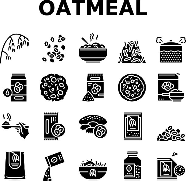燕麦营养收集图标设置图片下载
