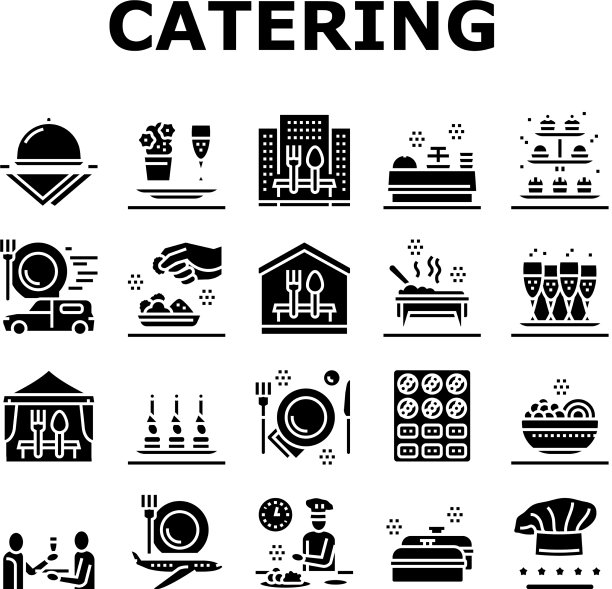餐饮餐饮服务图标集合图片下载
