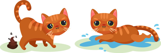 顽皮顽皮的小猫在拉屎和躺着图片下载