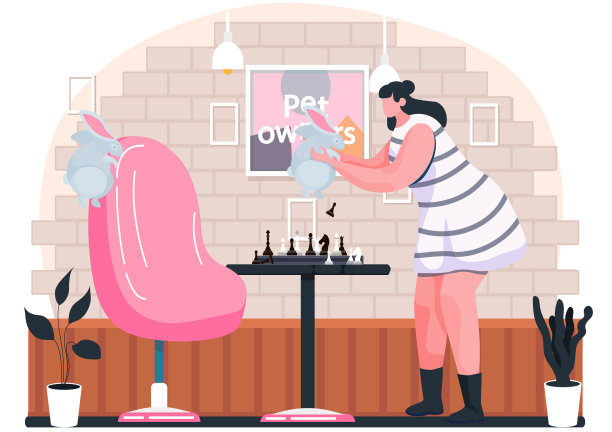 年轻女子玩兔女角色图片下载