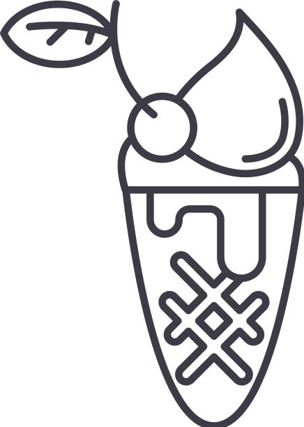 冰淇淋形象图标线性孤立图片下载