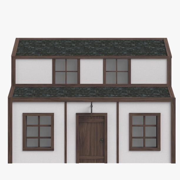 一半木制的旅馆图片下载