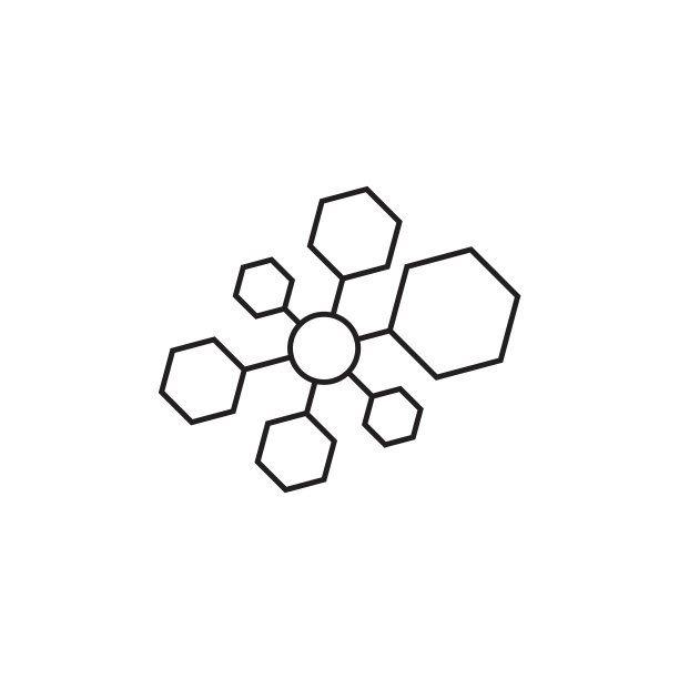 六角形的连接线标志图片下载