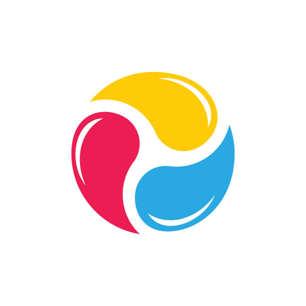 彩色水彩圆形旋转Logo图片下载