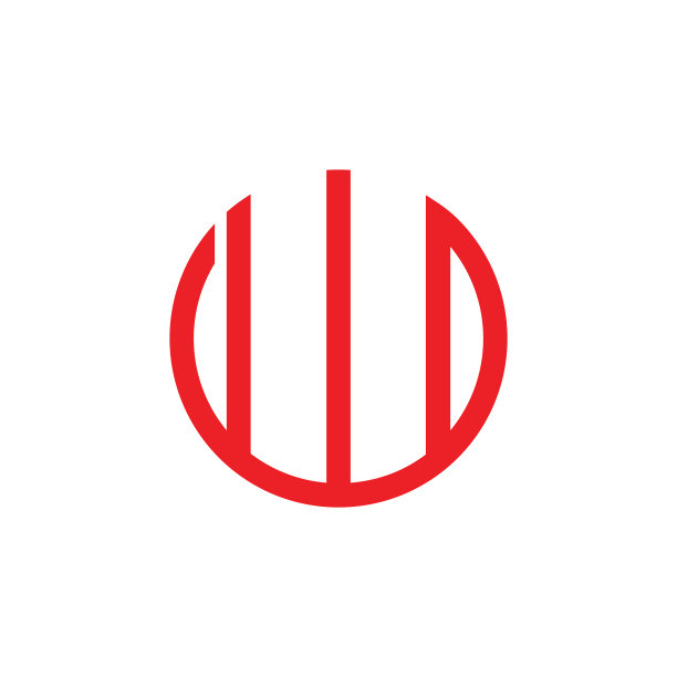 抽象字母W简约几何圆圈线条图片下载