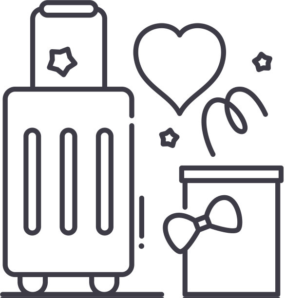 蜜月旅行图标线性孤立图片下载