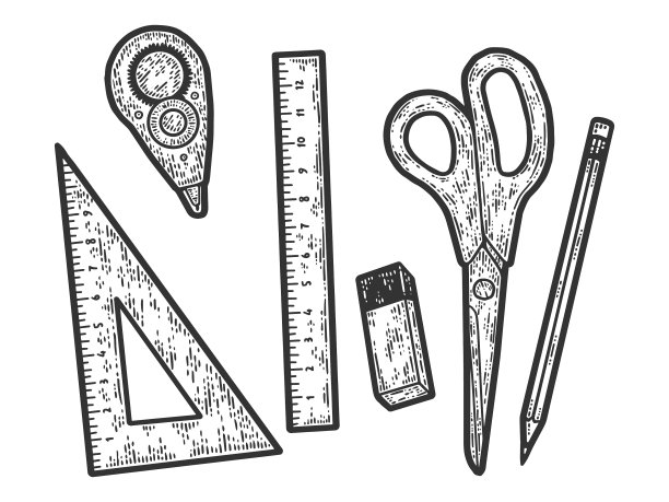 文具组雕刻图片下载