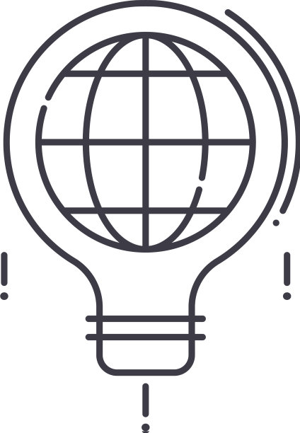 全局解决方案图标线性隔离图片下载